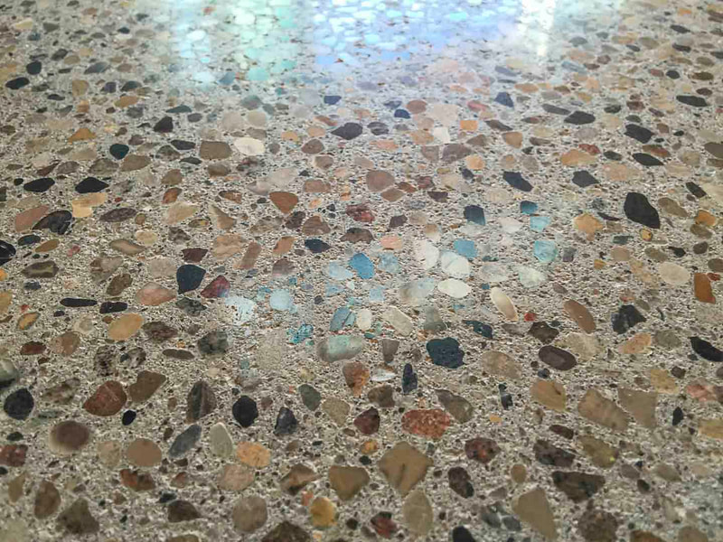 Polished aggregate flooring by Dakota Grinding